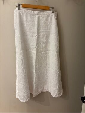 Everlane White Eyelet Midi Skirt